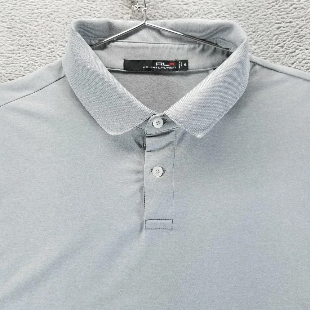 RLX Ralph Lauren Polo Shirt Mens XL Gray Solid‎ Golf Performance Wicking